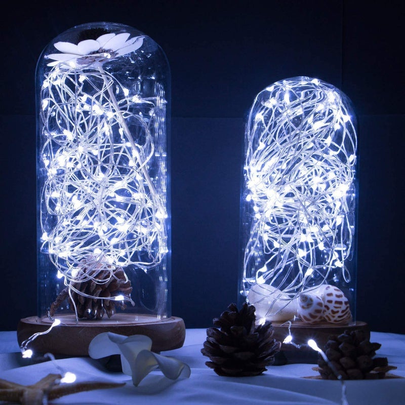 Brightown Outdoor Solar String Lights, 2 Pack 33 Feet 100 Led Solar Powered Fairy Lights with 8 Modes Waterproof Decoration Copper Wire Light for Patio Yard Trees Christmas Wedding Party (Pure White) - Image 5